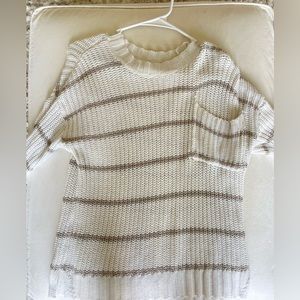 American Eagle cream striped sweater